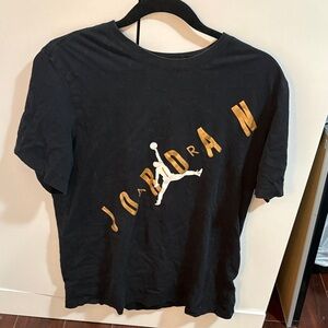 Jordan Black Tee with Gold Logo